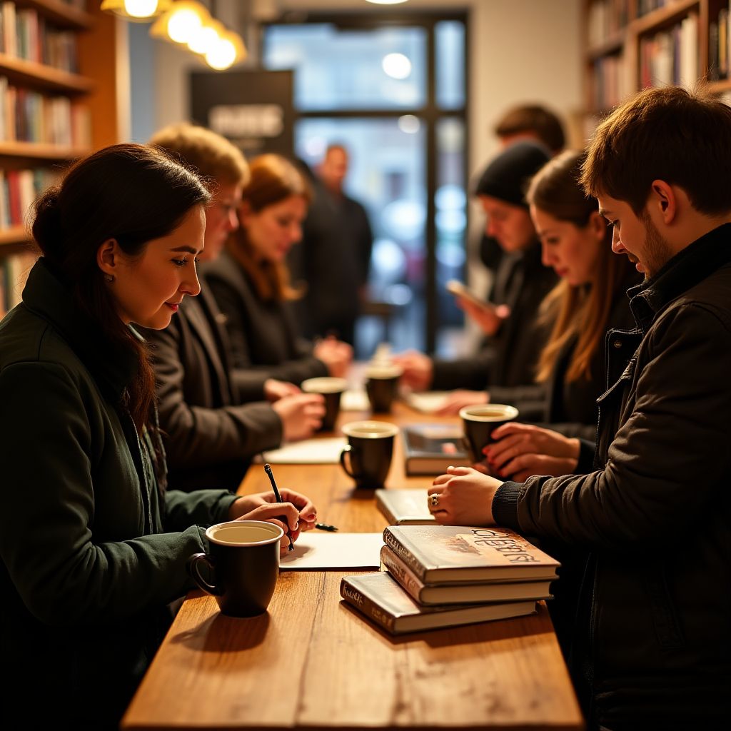 Coffee book signing event in Ottawa bookstore
