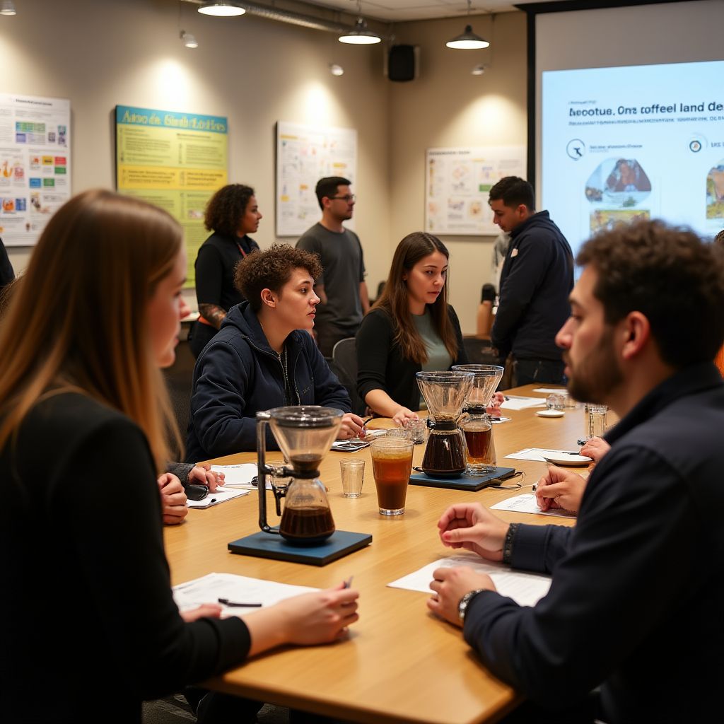 Coffee educational workshop with diverse participants