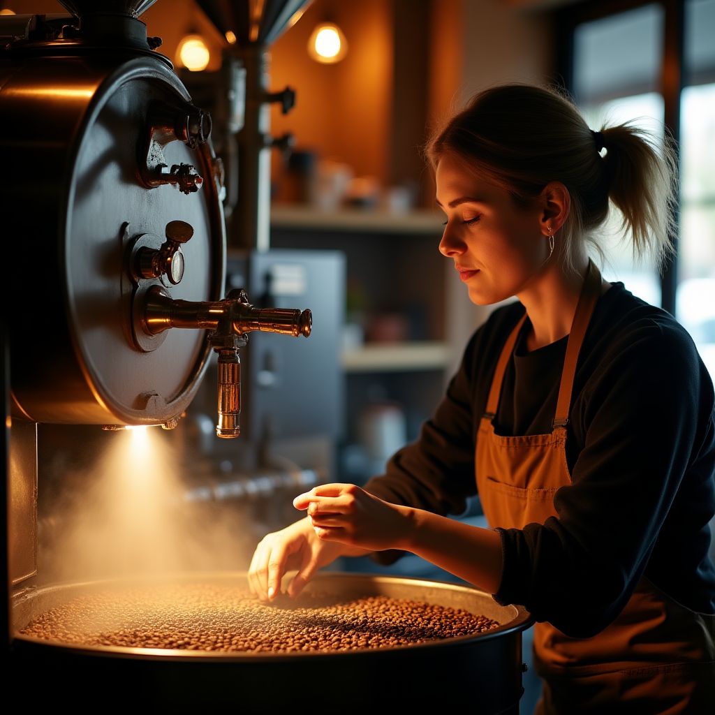 Award-winning Canadian coffee roaster at work