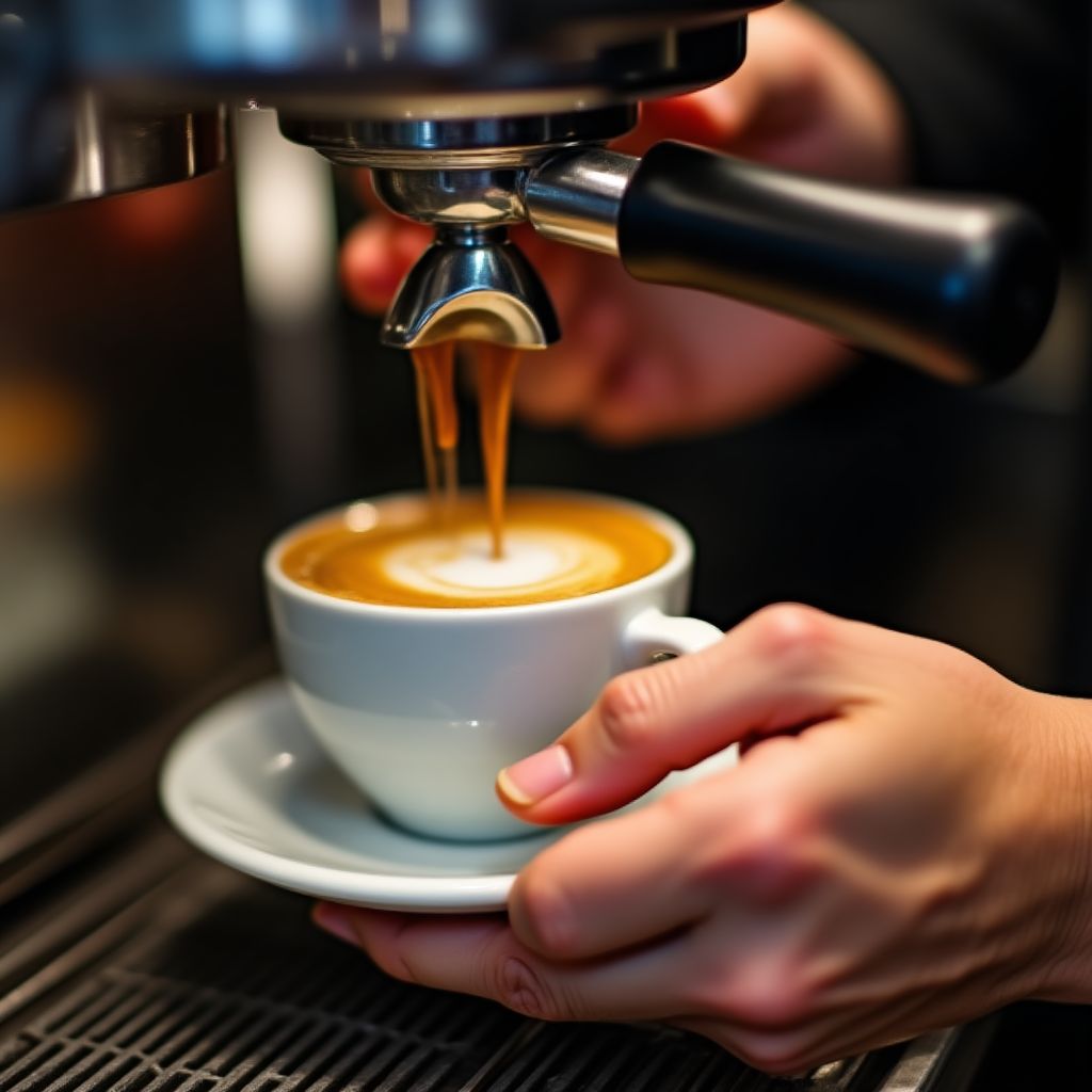 Precision espresso preparation in Toronto cafe