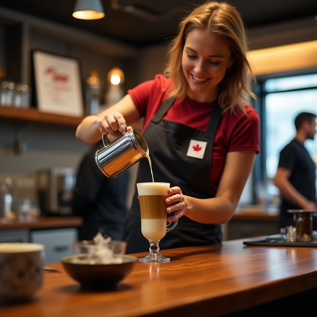 Award-winning Toronto barista preparing specialty coffee